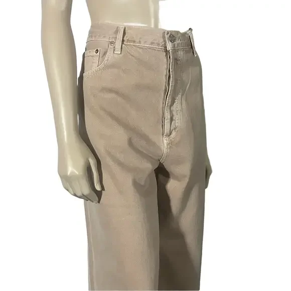 NWT AGOLDE Low Slung Baggy Pink Denim Pants - Picture 8 of 13